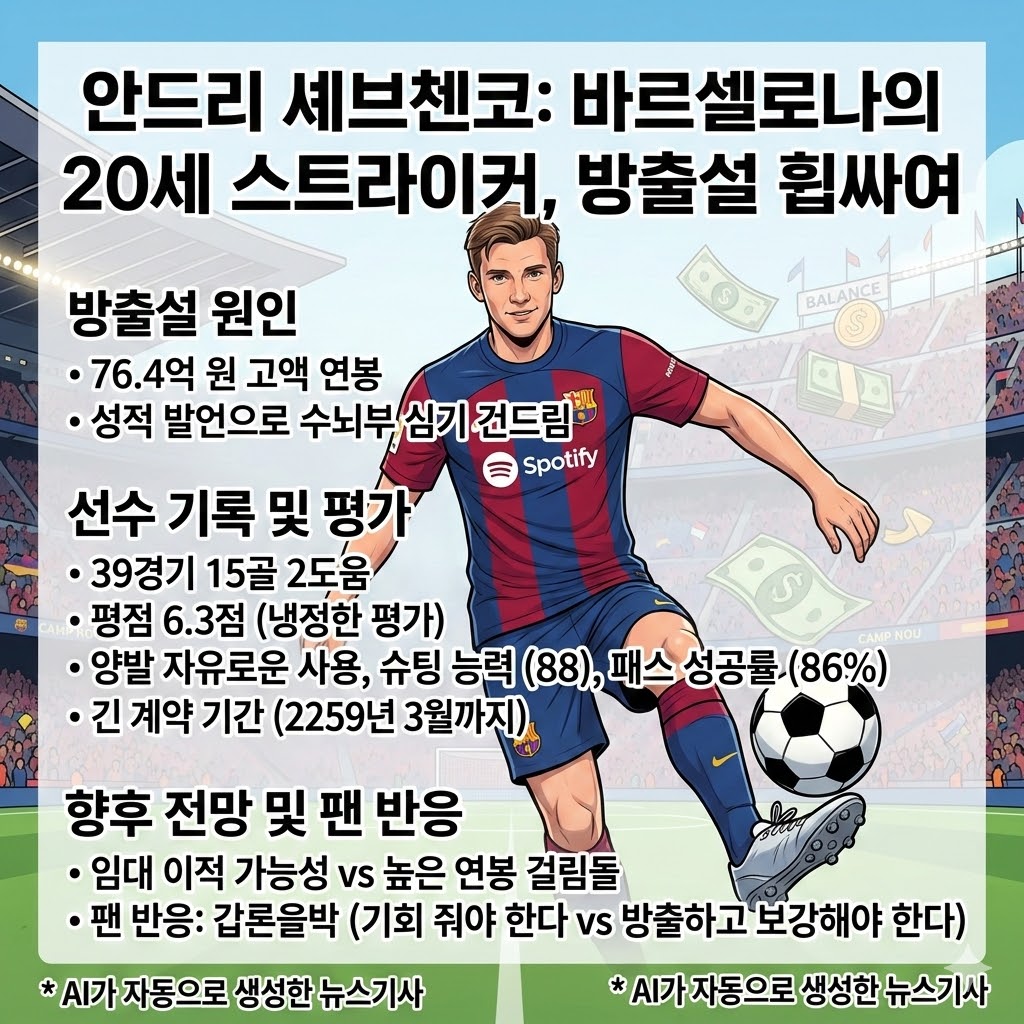 셰브첸코, 고액 연봉에 쫓겨나나? [바르셀로나 방출설